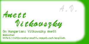 anett vitkovszky business card